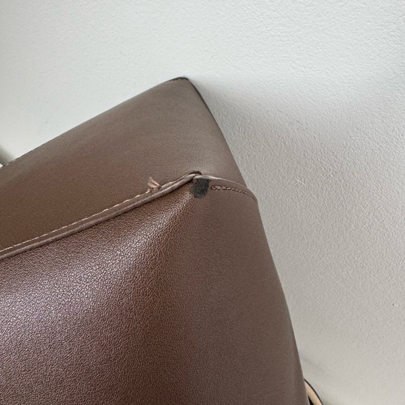 MANGO Brown Leather Tote Bag - Picture 6 of 7
